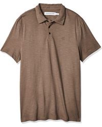 Calvin Klein - Monogram Logo Slub Polo Shirt - Lyst