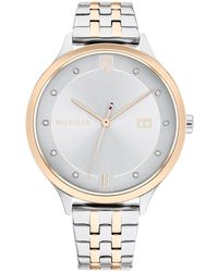 Tommy Hilfiger Quartz Stainless Steel And Link Bracelet Watch - White