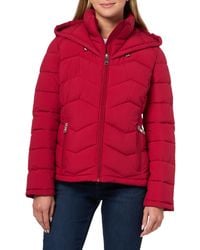 Calvin Klein - Stretch Fabric Puffer Jacket With Hood – Warm Quilted Zip Front - Lyst
