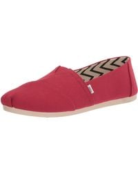 TOMS - Alpargata Recycled Cotton Canvas Slip On Sneaker Red Recycled Cotton Canvas - Lyst