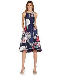 Adrianna Papell - Printed Mikado High Low Dress - Lyst
