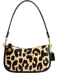 COACH - Leopard Printed Leather Swinger 20 - Lyst