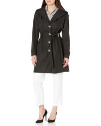 Calvin Klein - Single Breasted Belted Rain Jacket With Removable Hood - Lyst