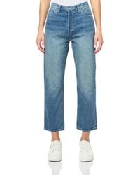 PAIGE - Billy Crop Covered Button Fly - Lyst