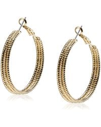Guess - 432020-21 Rose Gold Hoop Earrings - Lyst