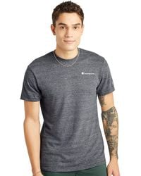 Champion - , Powerblend, Soft, Graphic, Comfortable T-shirt For , Gun Smoke Pe Heather Small Script, Medium - Lyst