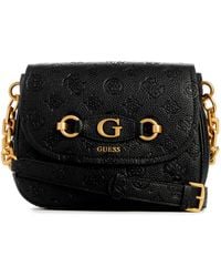 Guess - Izzy Compartment Flap Black Logo - Lyst