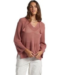 Roxy - After Beach Break Hooded Poncho Sweater - Lyst