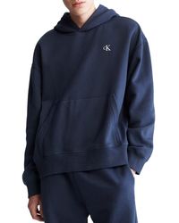 Calvin Klein - Relaxed Fit Monogram Logo Fleece Hoodie - Lyst