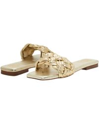 Vince Camuto Leather Antonni Woven Flat Sandal in White - Lyst
