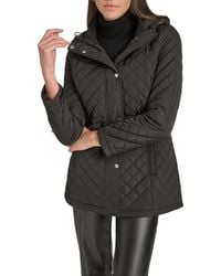 Calvin Klein - Hooded Quilted Jacket – Classic Diamond Stitch Long Coat With - Lyst