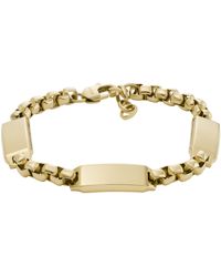Fossil - Drew Gold-tone Stainless Steel Chain Bracelet - Lyst