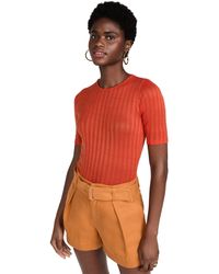 Vince - S Ribbed Elbow Slv Crew,burnt Orchid,x-large - Lyst