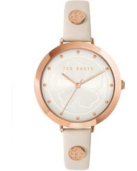 Ted Baker - Stainless Steel Quartz Leather Strap - Lyst
