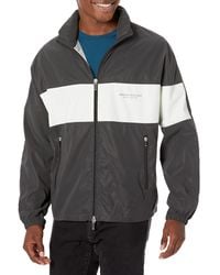 Emporio Armani - A|x Armani Exchange Mens Reflective Nylon Zip With Packable Hood Bomber Jacket - Lyst