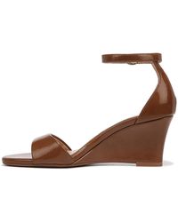 Naturalizer - S Vera Wedge Ankle Strap Heeled Dress Sandal,english Tea Brown Patent,7w - Lyst