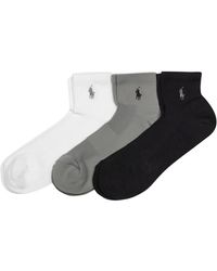 Polo Ralph Lauren - Tech Athletic Quarter Ankle Sock 3 Pair Pack - Lyst