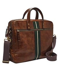 fossil haskell men's briefcase