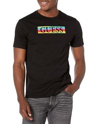 Guess - Short Sleeve Basic Pride Wave Logo Tee - Lyst