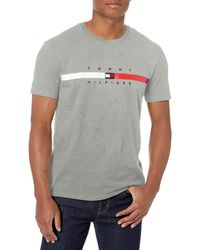 Tommy Hilfiger - Mens Short Sleeve Flag Stripe T-shirt T Shirt - Lyst