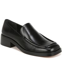Vince - S Doris Block Heel Loafer Black Leather 8 M - Lyst