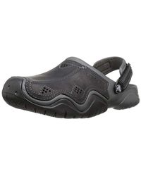mens crocs leather clogs