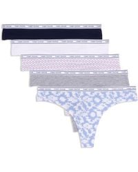 Tommy Hilfiger - S Classic Cotton Thong Underwear With Logo Waistband 5-pack - Lyst