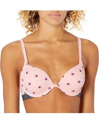 Tommy Hilfiger - Micro Push Up Bra With Lace Straps - Lyst