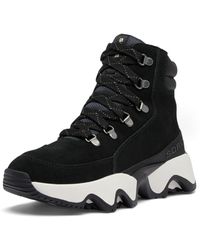 Sorel - Women's Kinetic Impact Conquest Plus Waterproof Boot - Black, Sea Salt - 5.5 - Lyst