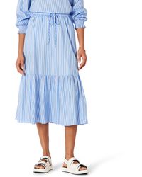 Amazon Essentials - Ausgestellter Midirock mit Stufen und Baumwoll-Satin - Lyst