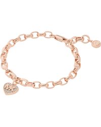 Michael Kors Logo Crystal Love Heart Adjustable Bracelet Fashion