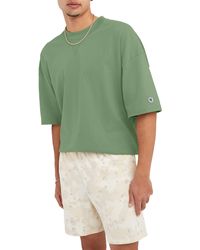 Champion - , Relaxed Fit , Midweight T-shirt, 100% Cotton, All About Olive With Taglet, Small - Lyst