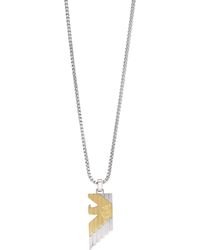 Emporio Armani - Silver And Gold Two-tone Stainless Steel Pendant Necklace - Lyst