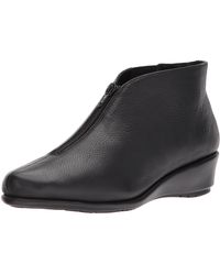 Details about    Aerosoles Allowance Black Leather Low Wedge Ankle Bootie