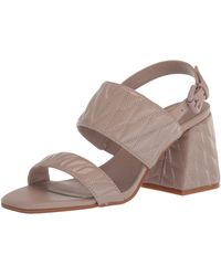 Karl Lagerfeld - Paris Sarina Quilted Open Toe Leather Heeled Sandal - Lyst