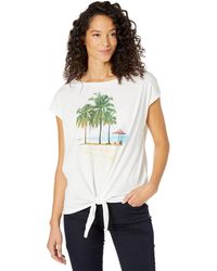 Tommy Hilfiger - Womens Adaptive Tie Front T-shirt With Wide Neck Opening T Shirt - Lyst