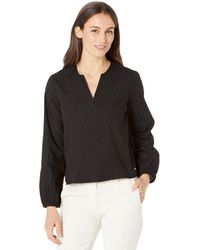Tommy Hilfiger - Womens Adaptive Seated Fit Textured Dot Wrap Top With Velcro Closure Button Down Shirt - Lyst