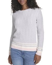 Tommy Hilfiger - Sportswear Cotton Crewneck Cable Sweater - Lyst