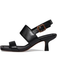Vince - S Cira Slingback Square Toe Sandals Black Leather 11 M - Lyst
