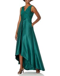 Adrianna Papell - Pleated Hi-low Mikado Gown - Lyst