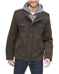 Levi's - Washed Cotton Military Jacket With Removable Hood - Lyst