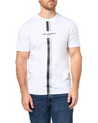 Karl Lagerfeld - Paris Pullover Short Sleeve Racing Stripe Logo T-shirt - Lyst