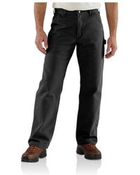 Carhartt - B111 Big And Tall Washed Duck Flannel-lined Dungaree Pants - Lyst