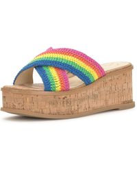 Jessica Simpson - S Ediza Crochet Platform Sandals Multi 7.5 Medium - Lyst