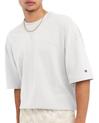 Champion - , Relaxed Fit , Midweight T-shirt, 100% Cotton, White With Taglet, Small - Lyst
