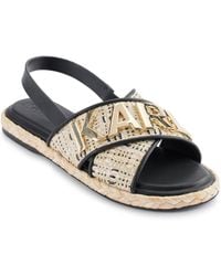 Karl Lagerfeld - Paris Charla Slingback Espadrille Sandal With Logo Flat - Lyst
