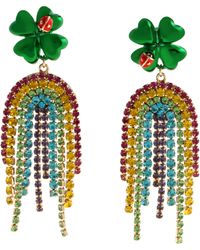 Betsey Johnson - Jewelry Paddy's Princess Shamrock Rainbow Chandelier Earrings - Lyst