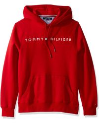 tommy hilfiger logo hoodie mens