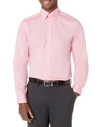 Buttoned Down Classic-fit Button Collar Solid Non-iron Dress Shirt W/ Pocket - Pink