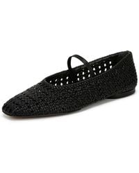 Vince - S Vivian Ballet Flat Black Weave Leather 7 M - Lyst